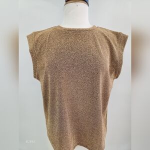 She+Sky Listen Carefully Blouse Gold Womens M NWT